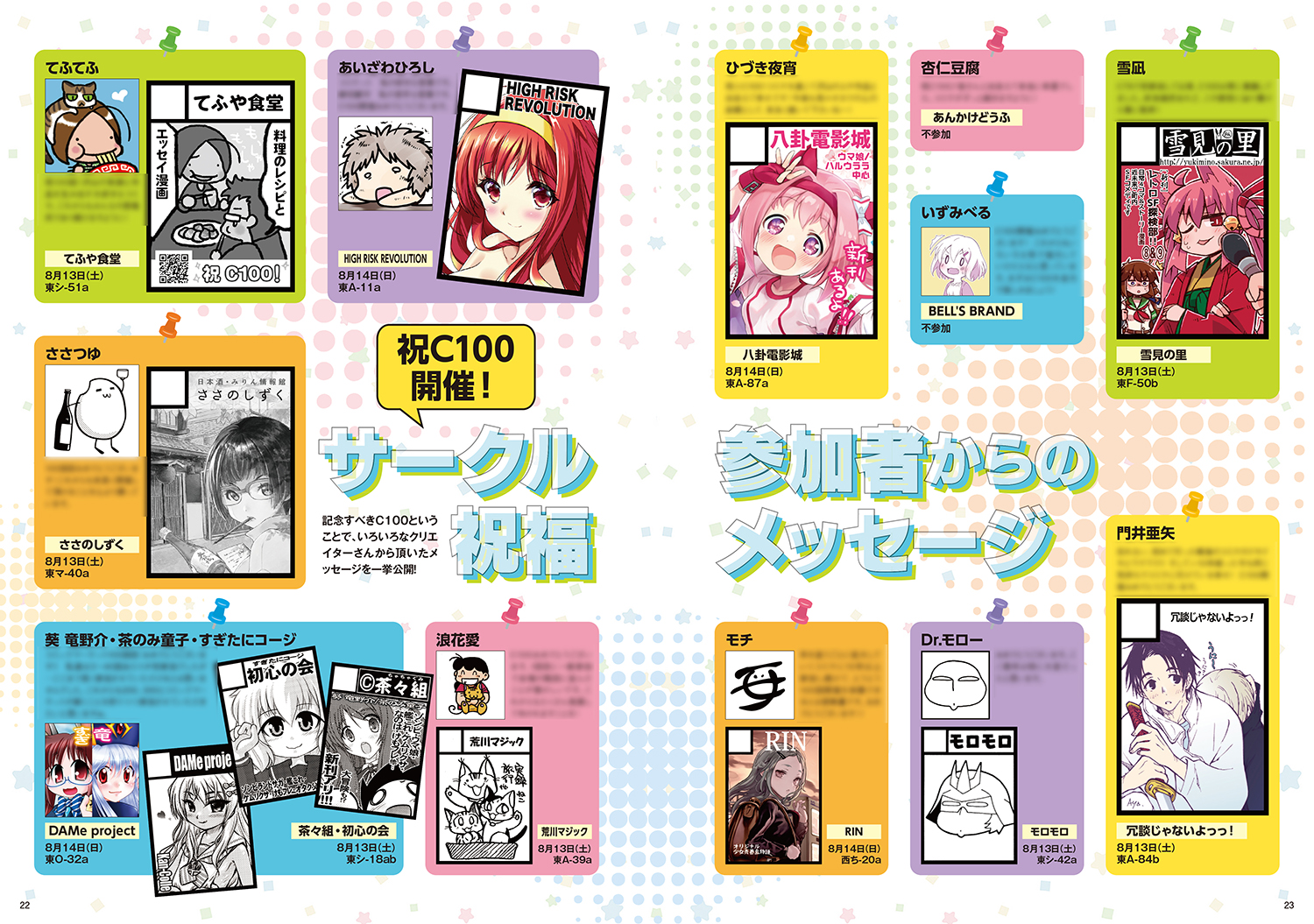 コミケPlusVol.17 C100記念 作家メッセージ