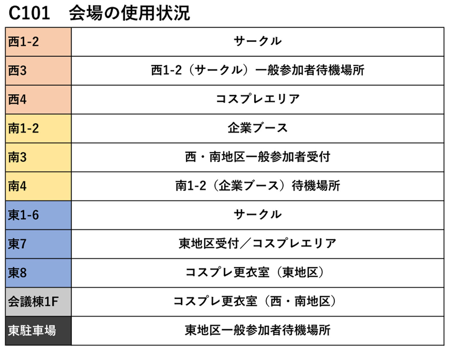 C101 会場配置 MAP