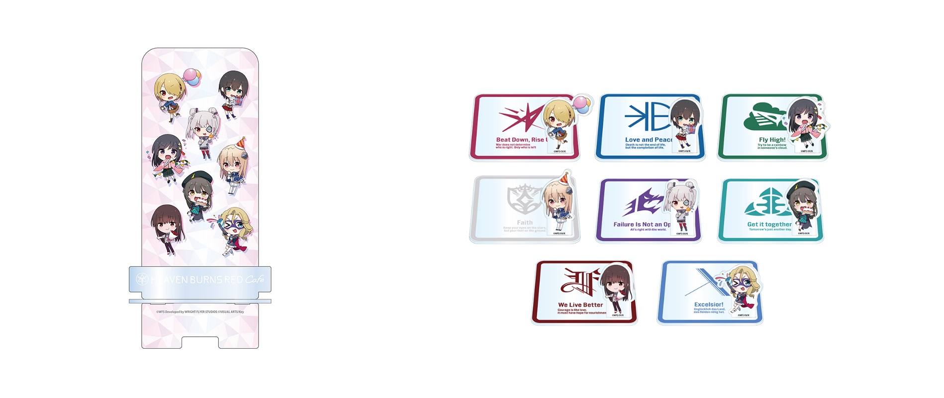 ヘブンバーンズレッドカフェ 1周年記念 モバイルスタンド アクリルスタンドコースター