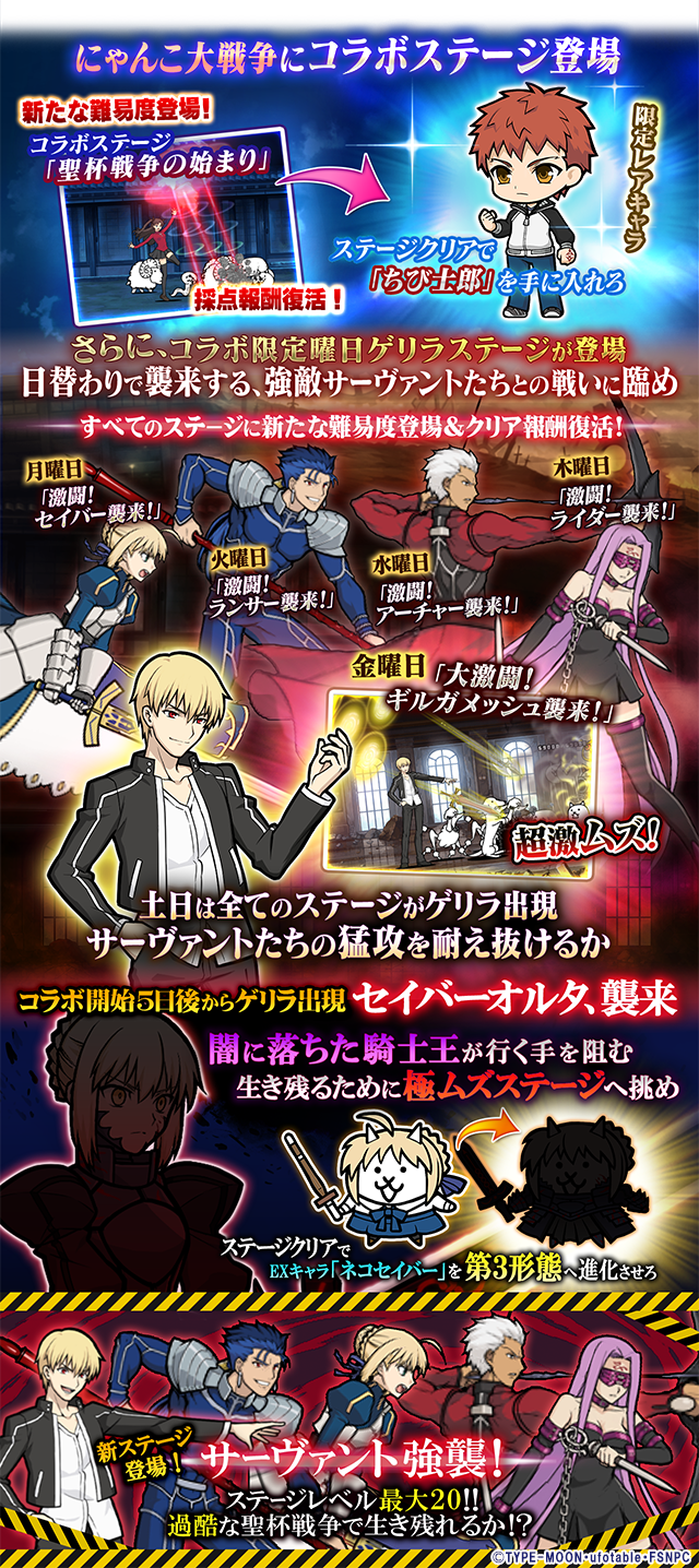 にゃんこ大戦争×Fate ステージ