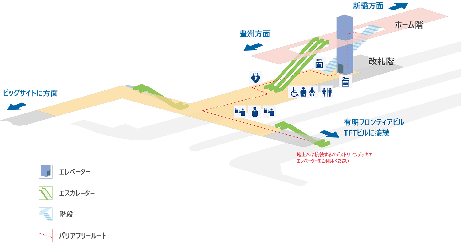 ゆりかもめ 駅構造