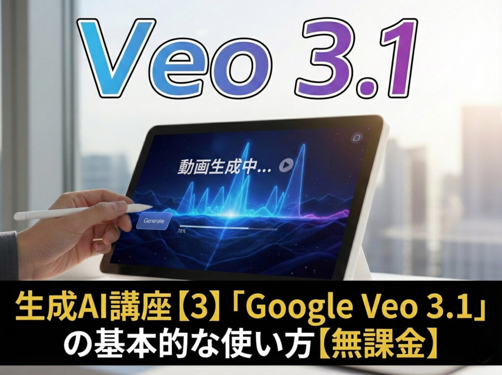 生成AI講座【3】「Google Veo 3.1」の基本的な使い方【無課金】